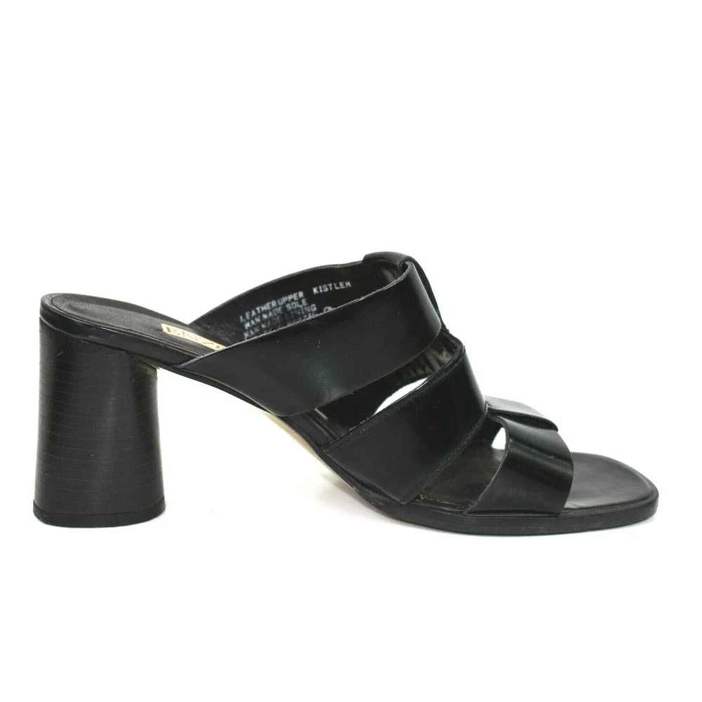 ENZO ANGIOLINI Kistler Womens‎ Black Patent Leather Heeled Sandals Size 6 M